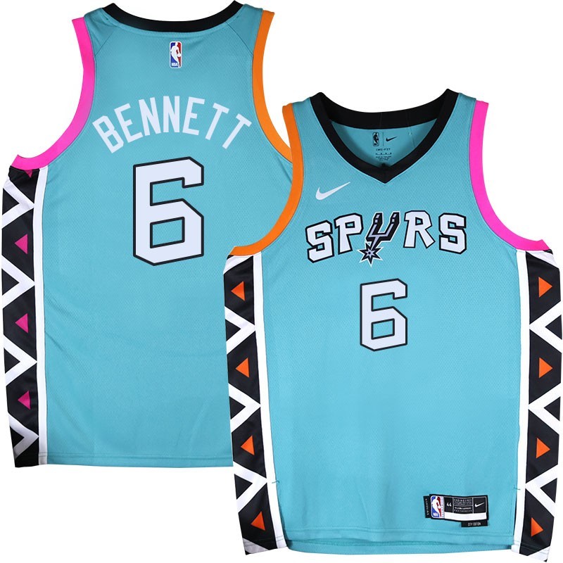 Spurs #6 Spider Bennett 2022-2023 Green City Edition Twill Jersey