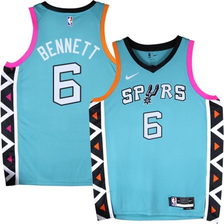 Spurs #6 Spider Bennett 2022-2023 Green City Edition Twill Jersey