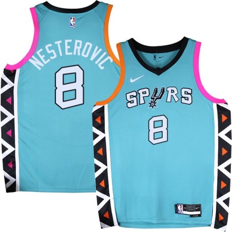 Spurs #8 Rasho Nesterovic 2022-2023 Green City Edition Twill Jersey