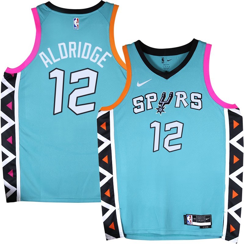 Spurs #12 LaMarcus Aldridge 2022-2023 Green City Edition Twill Jersey