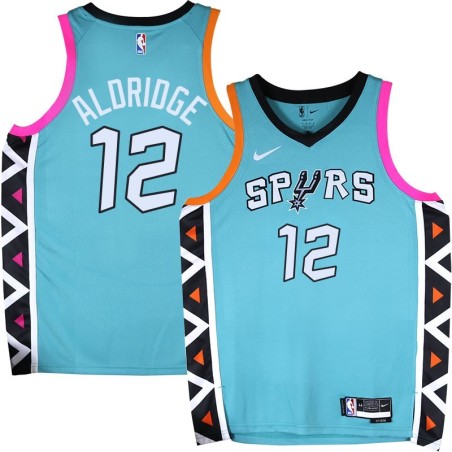 Spurs #12 LaMarcus Aldridge 2022-2023 Green City Edition Twill Jersey