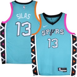 Spurs #13 James Silas 2022-2023 Green City Edition Twill Jersey