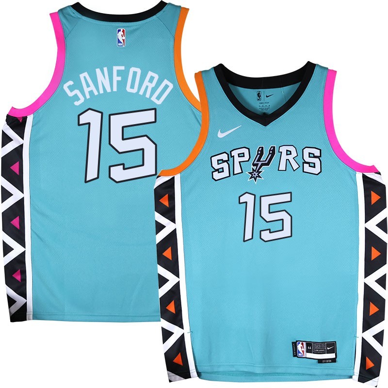 Spurs #15 Ron Sanford 2022-2023 Green City Edition Twill Jersey