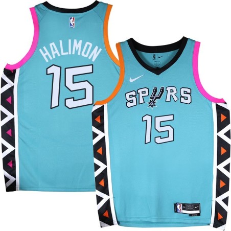 Spurs #15 Shaler Halimon 2022-2023 Green City Edition Twill Jersey