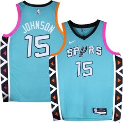 Spurs #15 Avery Johnson 2022-2023 Green City Edition Twill Jersey