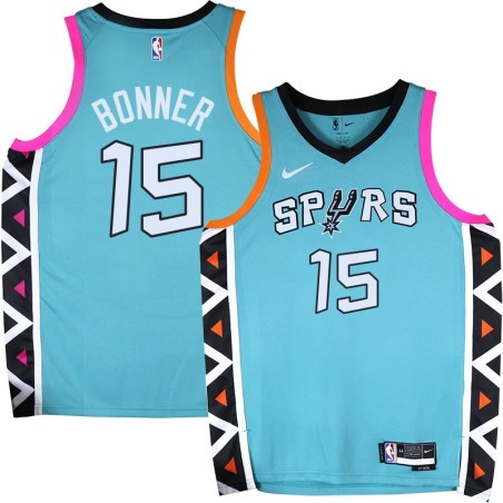 Spurs #15 Matt Bonner 2022-2023 Green City Edition Twill Jersey