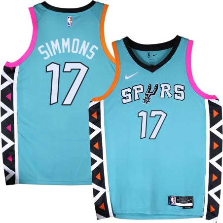 Spurs #17 Jonathon Simmons 2022-2023 Green City Edition Twill Jersey