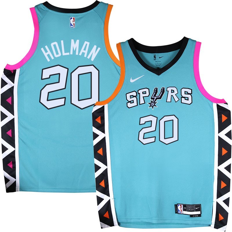 Spurs #20 Dennis Holman 2022-2023 Green City Edition Twill Jersey