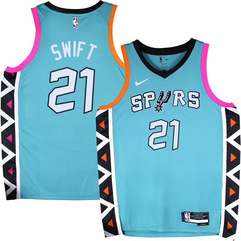 Spurs #21 Skeeter Swift 2022-2023 Green City Edition Twill Jersey