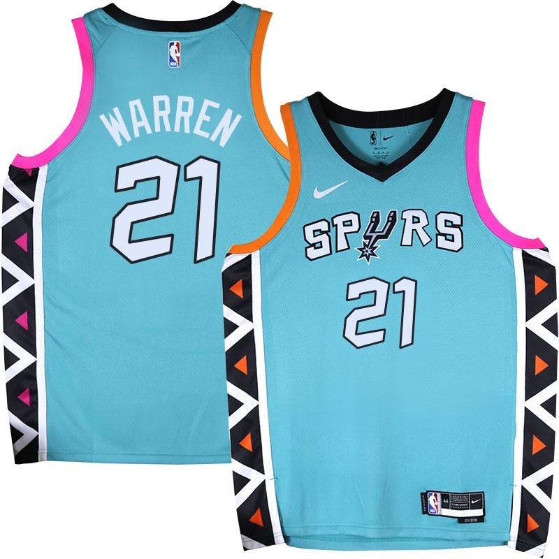 Spurs #21 Bob Warren 2022-2023 Green City Edition Twill Jersey