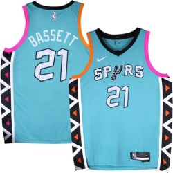 Spurs #21 Tim Bassett 2022-2023 Green City Edition Twill Jersey