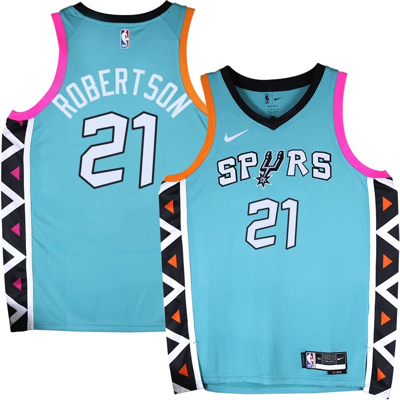 Spurs #21 Alvin Robertson 2022-2023 Green City Edition Twill Jersey