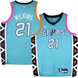 Spurs #21 Dominique Wilkins 2022-2023 Green City Edition Twill Jersey