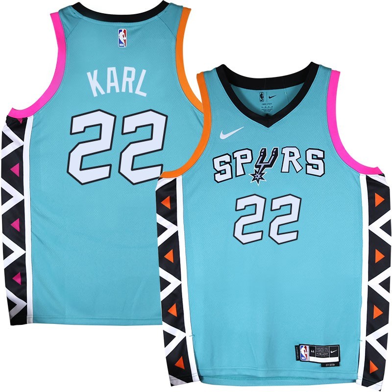 Spurs #22 George Karl 2022-2023 Green City Edition Twill Jersey