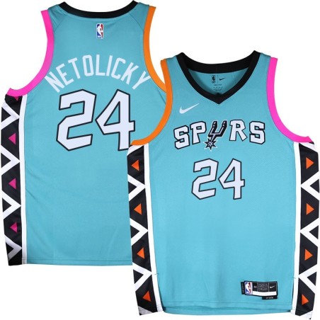 Spurs #24 Bob Netolicky 2022-2023 Green City Edition Twill Jersey