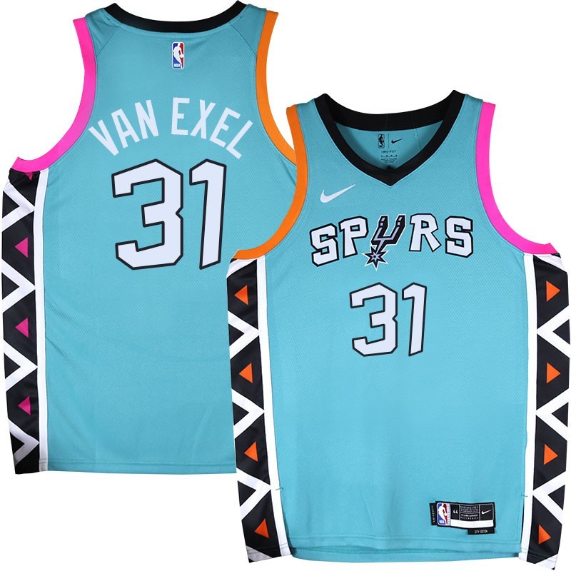 Spurs #31 Nick Van Exel 2022-2023 Green City Edition Twill Jersey