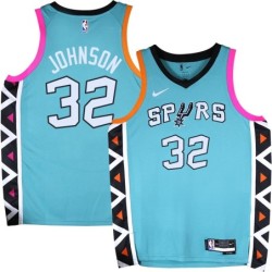 Spurs #32 Ed Johnson 2022-2023 Green City Edition Twill Jersey