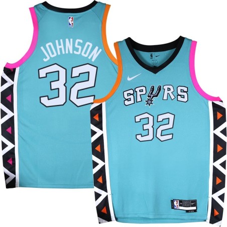 Spurs #32 Reggie Johnson 2022-2023 Green City Edition Twill Jersey