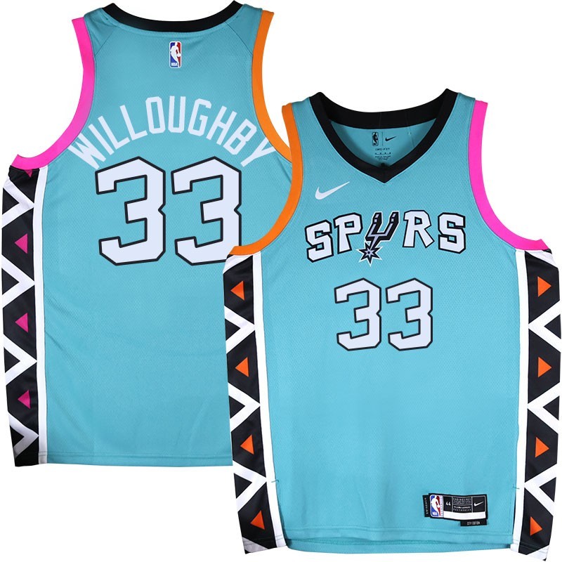 Spurs #33 Bill Willoughby 2022-2023 Green City Edition Twill Jersey