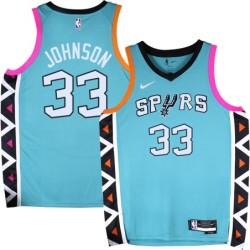 Spurs #33 Steve Johnson 2022-2023 Green City Edition Twill Jersey