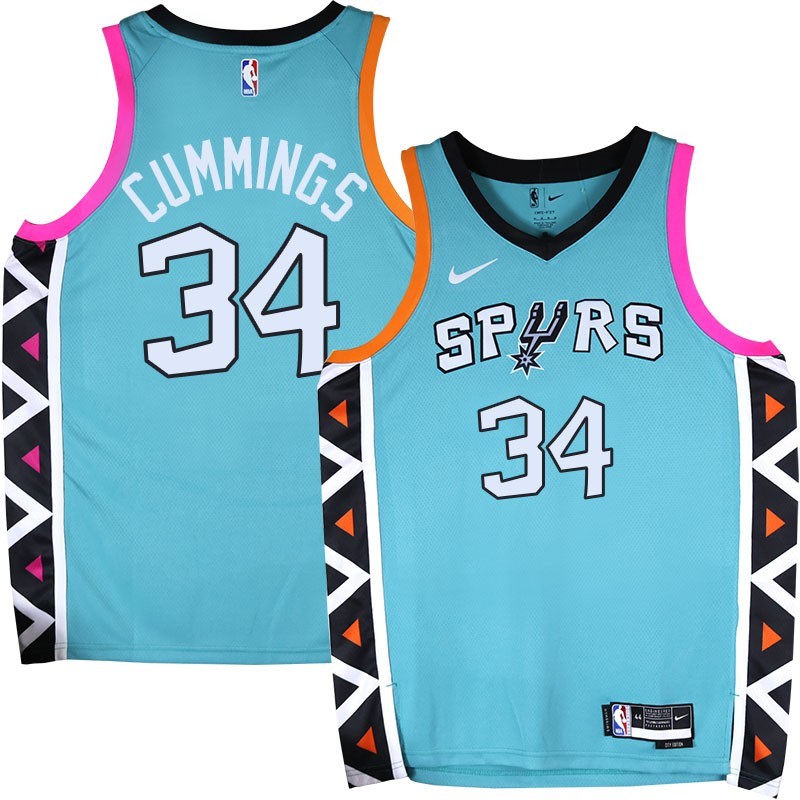 Spurs #34 Terry Cummings 2022-2023 Green City Edition Twill Jersey