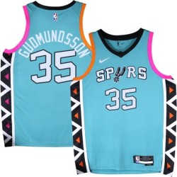 Spurs #35 Petur Gudmundsson 2022-2023 Green City Edition Twill Jersey