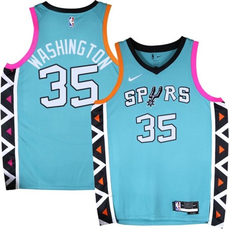 Spurs #35 Darius Washington 2022-2023 Green City Edition Twill Jersey