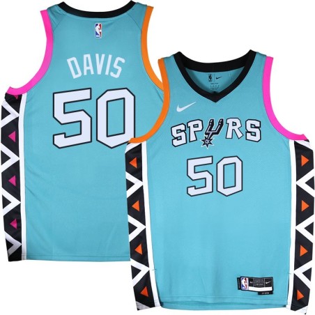 Spurs #50 Willie Davis 2022-2023 Green City Edition Twill Jersey