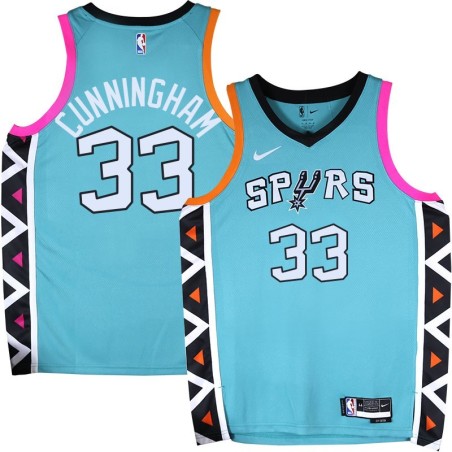 Spurs #33 Dante Cunningham 2022-2023 Green City Edition Twill Jersey