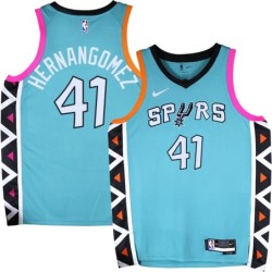 Spurs #41 Juancho Hernangomez 2022-2023 Green City Edition Twill Jersey