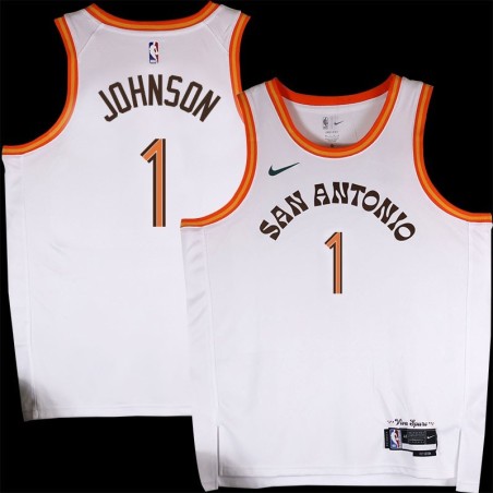 Spurs #1 DerMarr Johnson 2023-2024 City Edition Twill Jersey