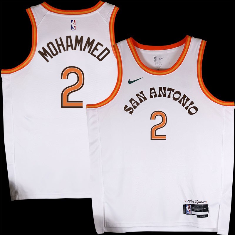 Spurs #2 Nazr Mohammed 2023-2024 City Edition Twill Jersey