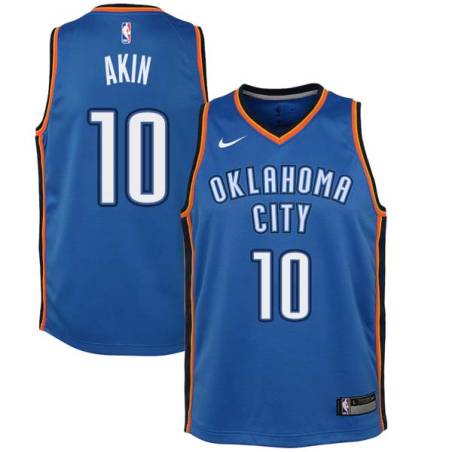 Blue Henry Akin Twill Basketball Jersey -Thunder #10 Akin Twill Jerseys, FREE SHIPPING