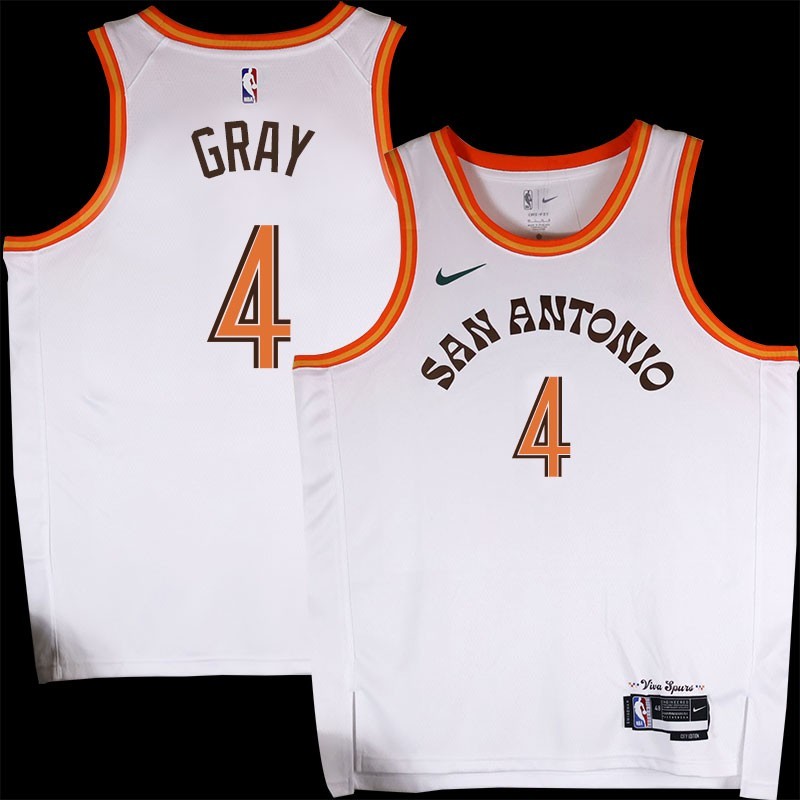 Spurs #4 Devin Gray 2023-2024 City Edition Twill Jersey