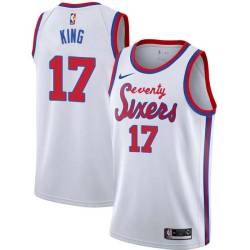 White Classic Albert King Twill Basketball Jersey -76ers #17 King Twill Jerseys, FREE SHIPPING