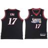 Black Throwback Albert King Twill Basketball Jersey -76ers #17 King Twill Jerseys, FREE SHIPPING