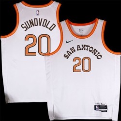 Spurs #20 Jon Sundvold 2023-2024 City Edition Twill Jersey