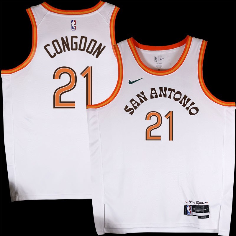 Spurs #21 Jeffrey Congdon 2023-2024 City Edition Twill Jersey