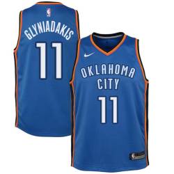 Blue Andreas Glyniadakis Twill Basketball Jersey -Thunder #11 Glyniadakis Twill Jerseys, FREE SHIPPING