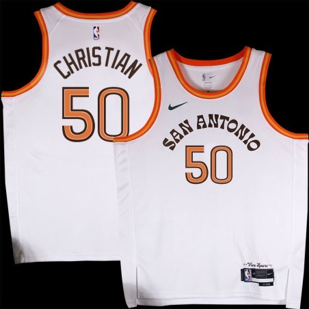 Spurs #50 Bob Christian 2023-2024 City Edition Twill Jersey