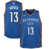 Blue James Harden Twill Basketball Jersey -Thunder #13 Harden Twill Jerseys, FREE SHIPPING