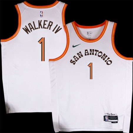 Spurs #1 Lonnie Walker IV 2023-2024 City Edition Twill Jersey