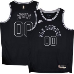 Spurs #00 Nick Jones Black Throwback Twill Jersey