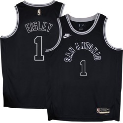 Spurs #1 Howard Eisley Black Throwback Twill Jersey