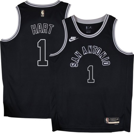 Spurs #1 Jason Hart Black Throwback Twill Jersey