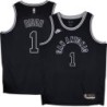 Spurs #1 Ike Diogu Black Throwback Twill Jersey