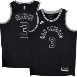 Spurs #3 Sean Higgins Black Throwback Twill Jersey