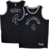 Spurs #4 Reggie Geary Black Throwback Twill Jersey