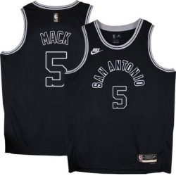 Spurs #5 Sam Mack Black Throwback Twill Jersey