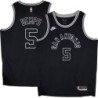 Spurs #5 Dell Demps Black Throwback Twill Jersey